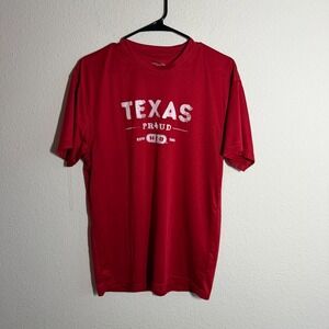 Ukrop's Threads HEB Texas Proud Employee T Shirt Mens L Red Uniform Short Sleeve